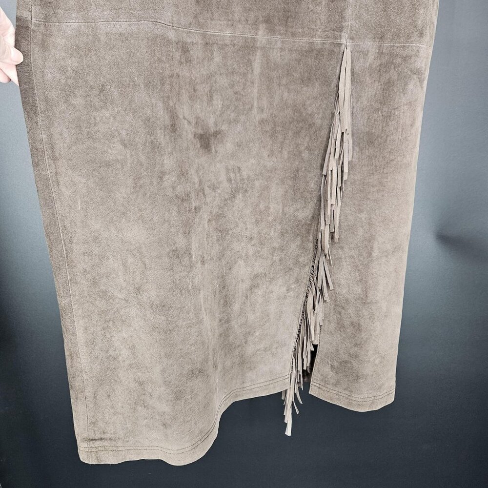Saddle Ridge Skirt Juniors 9/10 Brown Suede Fringe Western Cowboy Long Boho - Picture 3 of 12